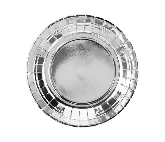 Papptallrikar Metallic Silver 18cm, 6-Pack - PartyDeco
