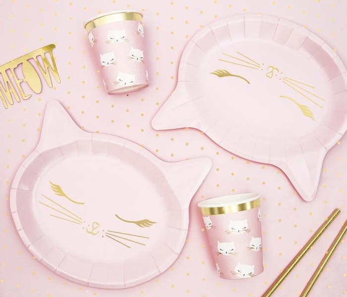 Papptallrikar Rosa - Meow Party