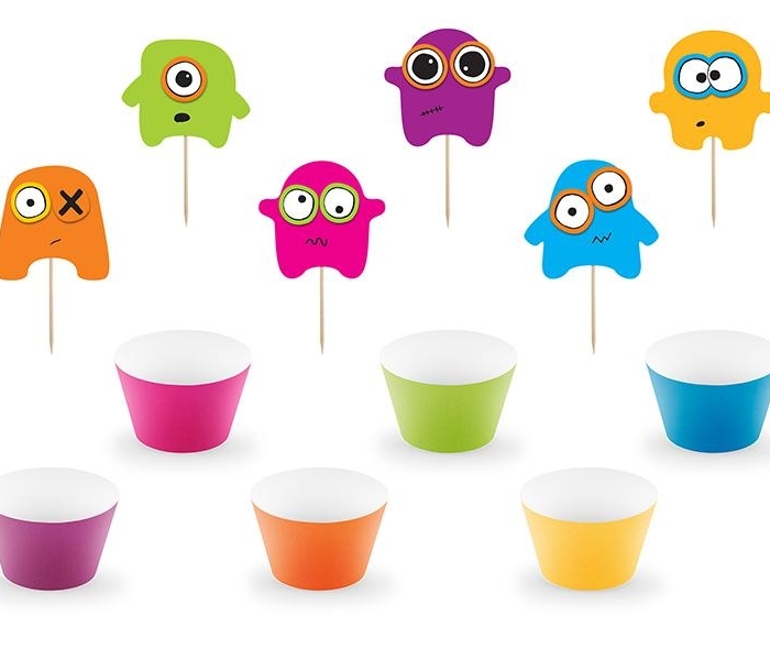 Cupcakekit Monster, Muffins Kit Wrappers, Cake Toppers