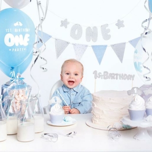 Dekorationskit Blå - 1st Birthday Födelsedags Kit