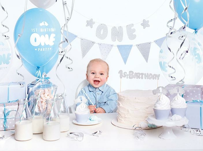 Dekorationskit Blå - 1st Birthday Födelsedags Kit