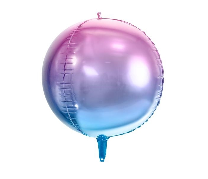 Folieballong Klot - Ombre Lila/Blå