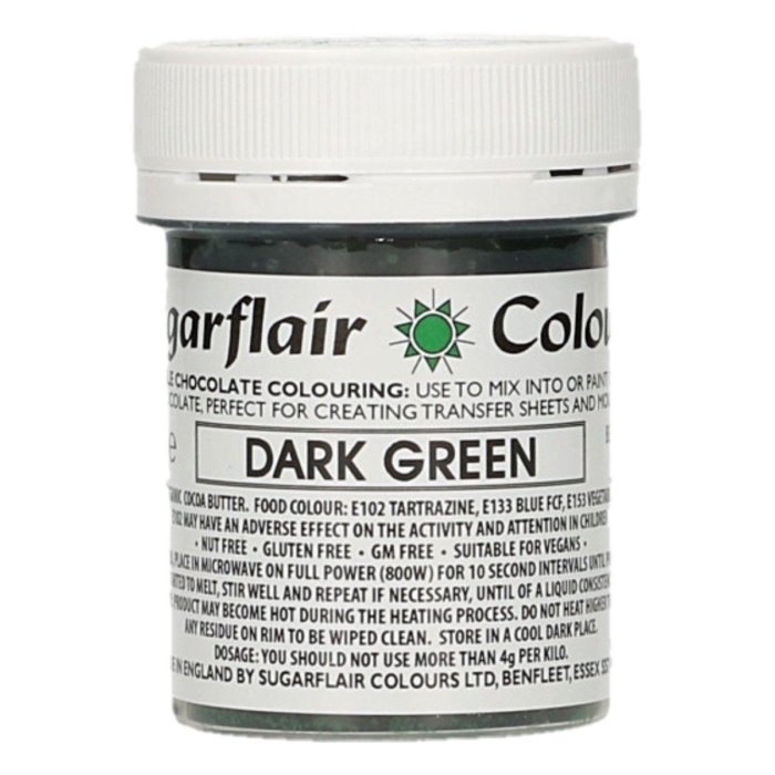 Sugarflair Chokladfärg Mörkgrön, Dark Green 35g