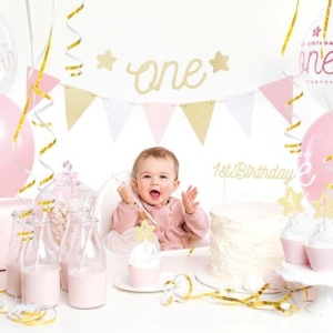 Dekorationskit Rosa - 1st Birthday