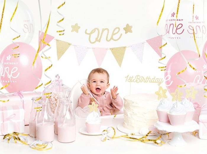 Dekorationskit Rosa - 1st Birthday