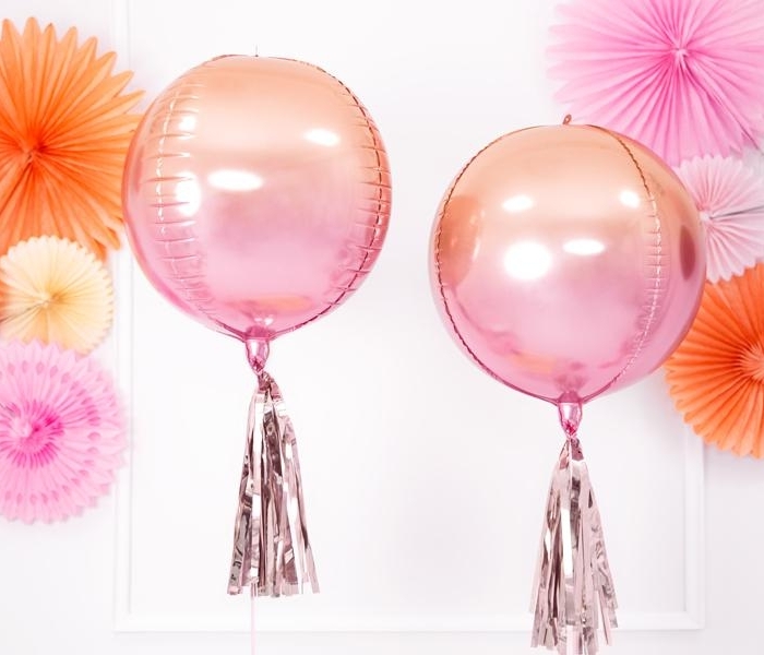 Stor Klotballong 35cm - Ombre Orange Rosa