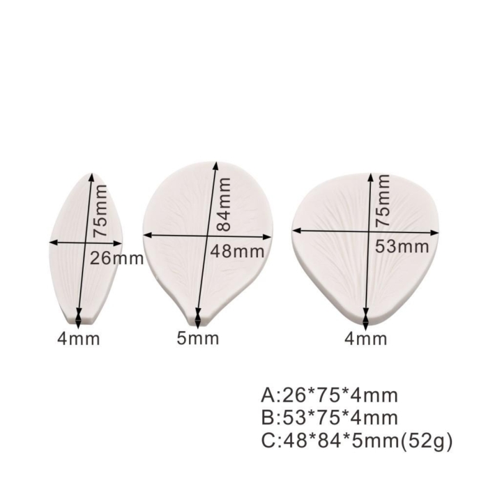 Orkidé Petal Veiner Set 3 Delar, Silikonform