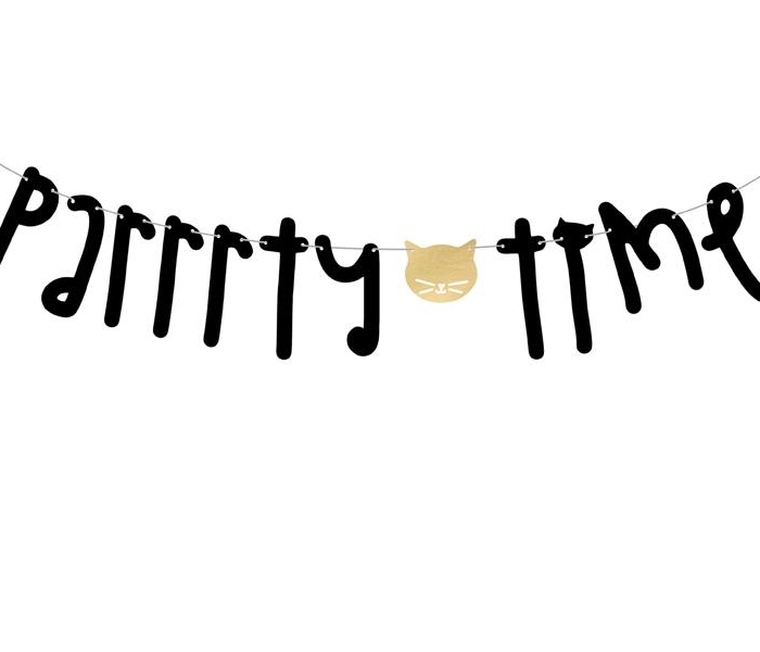 Girlang - Parrrty time - Meow Party Vimpel Backdrop