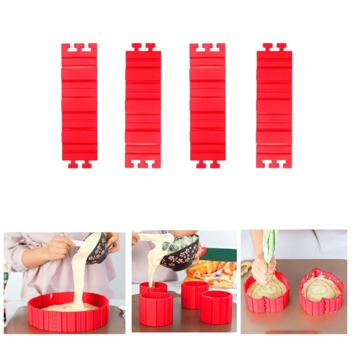 Justerbar Silikonform 4 delar, Bakform Kakform