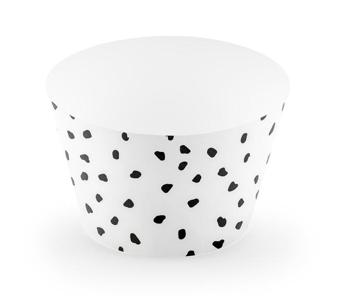 Cupcake Wrappers Dotty Prickiga Muffinsformar - Svart/Vit