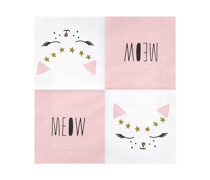 Servetter Vit - Meow Party