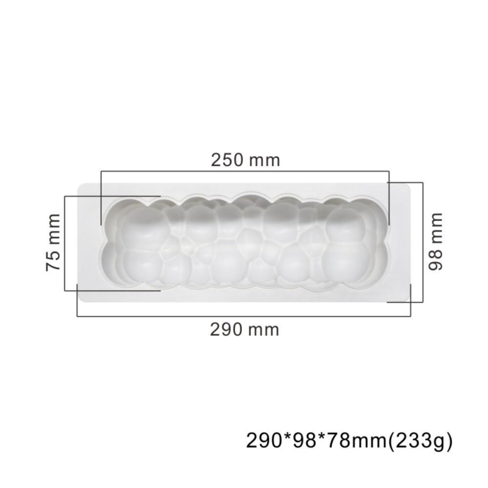 3D Bolle avlång SIlikonform Bubble Mousseform Bubblig