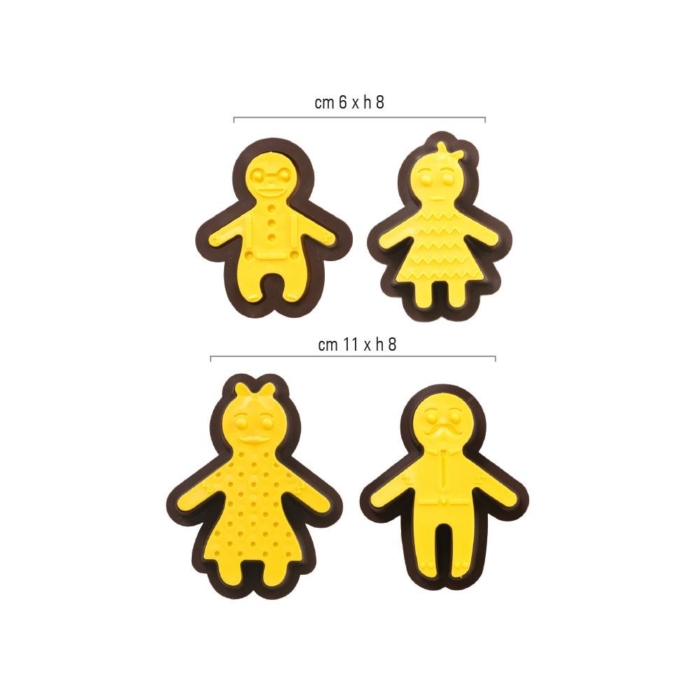 Pepparkaksgubbar Familj Jul Utstickare Kakmått 8-Pack - Decora