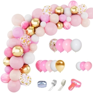 Ballongbåge - Rosa/Guld