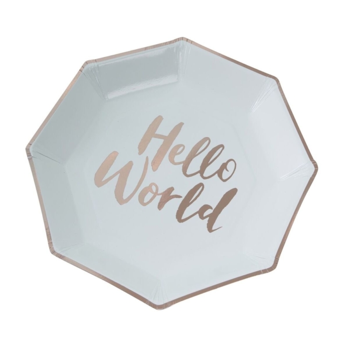 Papptallrikar Mint - Hello World