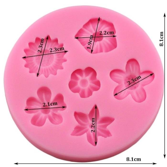 Små Blommor silikonform 6st Silikonformar Gjutform