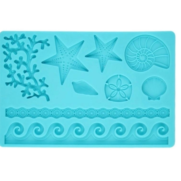 Hav Sjöstjänor Korall Sea Life Designs Silikonform Pressform Sockerpasta