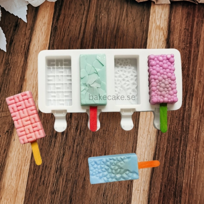Popsicle Silikonform – Unika Mönster för Glass & Desserts