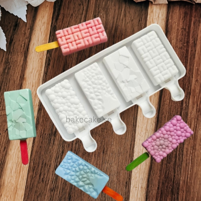 Popsicle Silikonform – Unika Mönster för Glass & Desserts