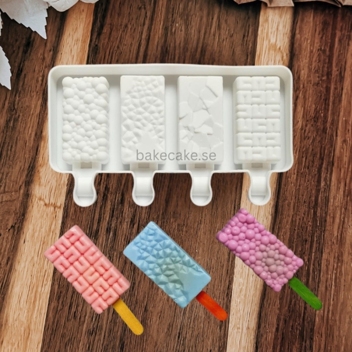 Popsicle Silikonform – Unika Mönster för Glass & Desserts