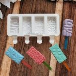 Popsicle Silikonform Cakesicle – 4 Unika Mönster för Glass & Desserter
