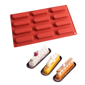 Eclair Silikonform – 12 Kavitet, Fingerformad Bakform