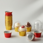 Muffinsform med Lock 30st Cupcakesform Aluminium Röd och Guld