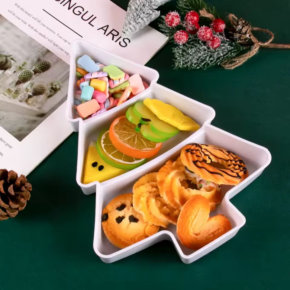 Festligt Julgransfat i Vit