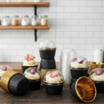 Muffinsform med Lock 25st Cupcakesform Aluminium Svart