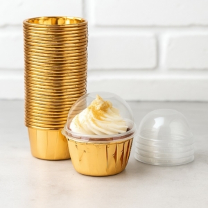 Muffinsform med Lock 25st Cupcakesform Aluminium Guld